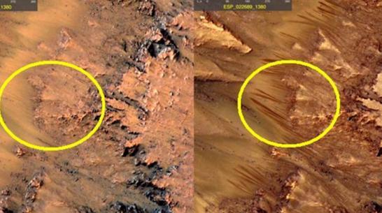 NASA发现火星存在液体水